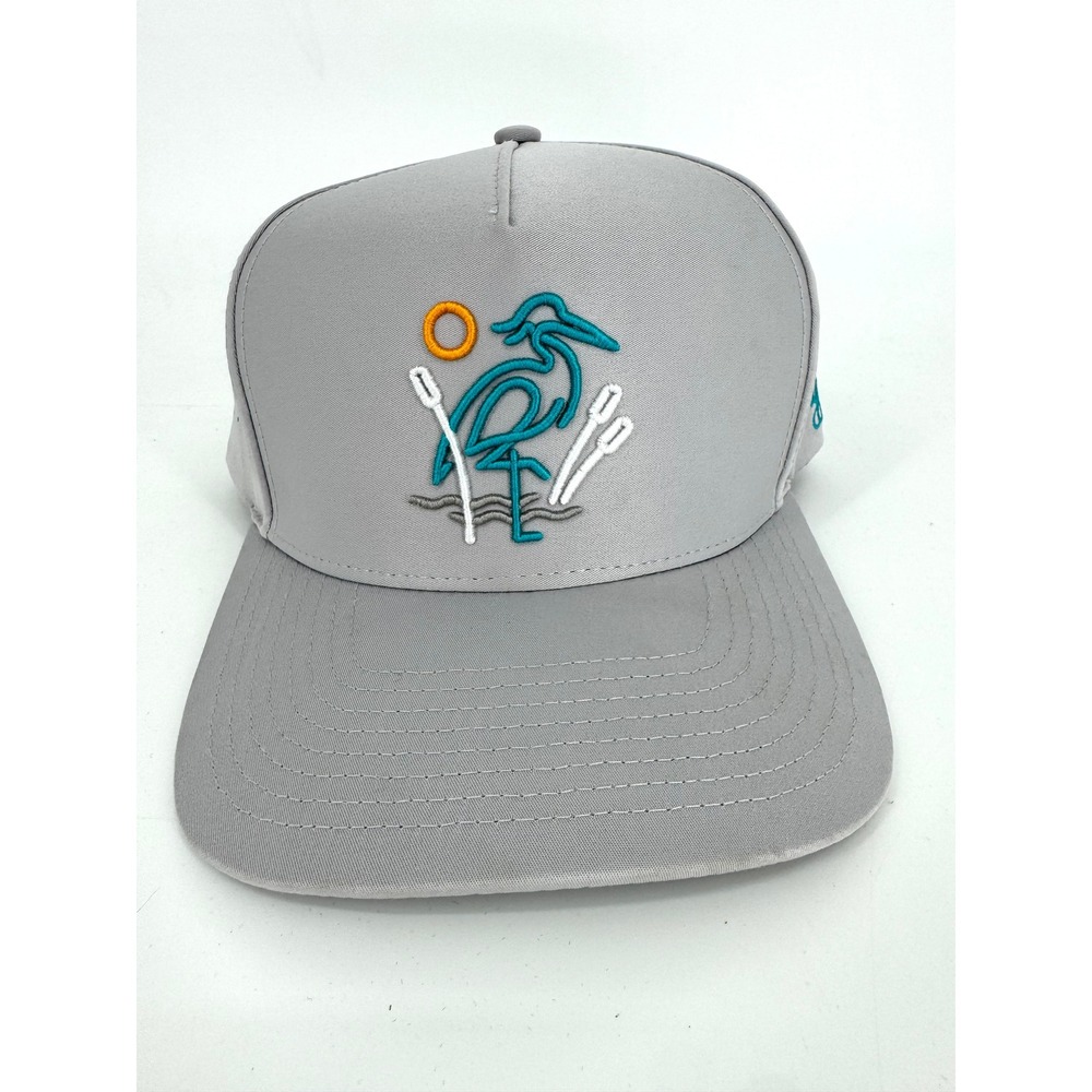 Waggle Golf Great Blue Hat 5P OG Snapback Gray Heron Embroidered Perforated Cap